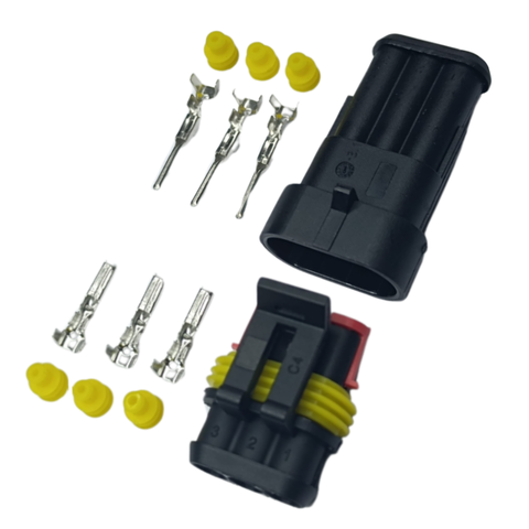 3-poliger AMP-Superseal-Stecker männlich + weiblich