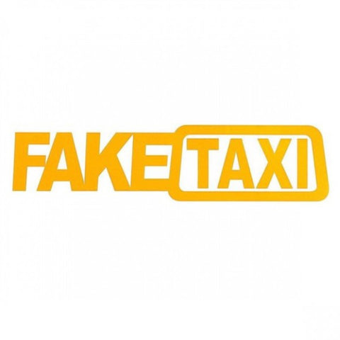 fake taxi sticker in het geel