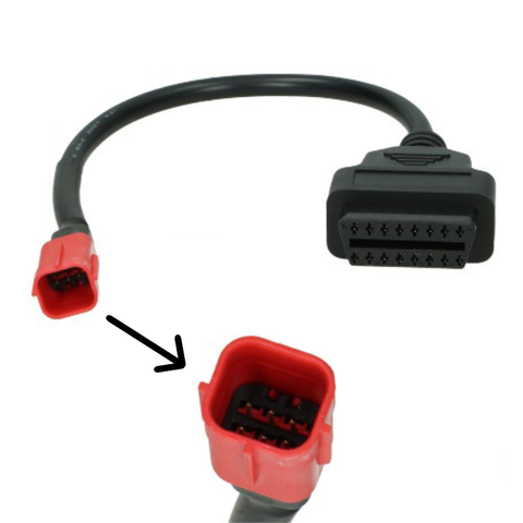 Diagnoseadapter 6-polig für OBD2-Messgerät (u.a. für Piaggio/Vespa Euro 5)