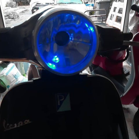 blauwe led lamp