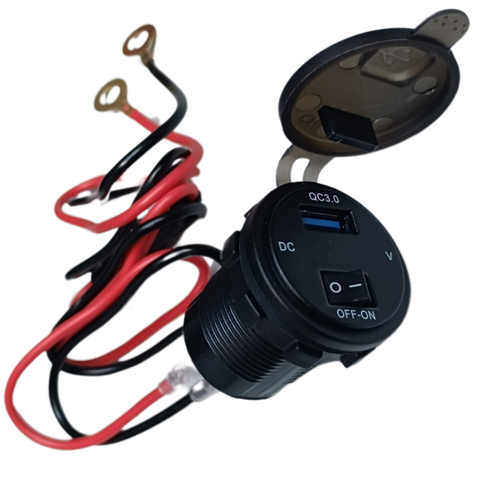 USB-Ladegerät + Voltmeter inkl. Befestigungsmaterial