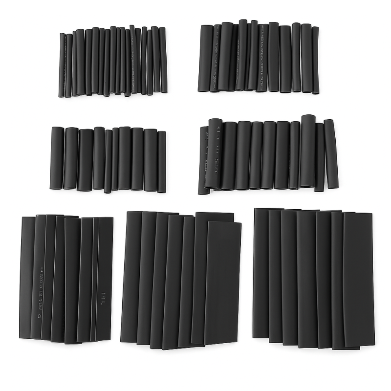 127-delige set zwarte krimpkousen