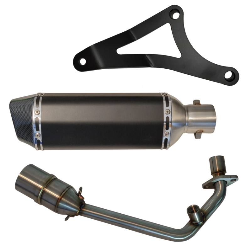 zwart met carbon aplus uitlaat voor vespa en piaggio iget