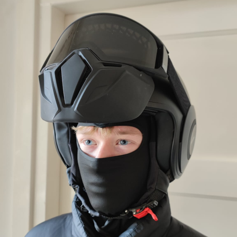 balaclava voor helm in het zwart
