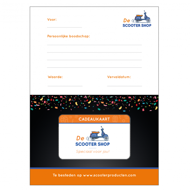 cadeaukaart verpakking voor de scooterliefhebber