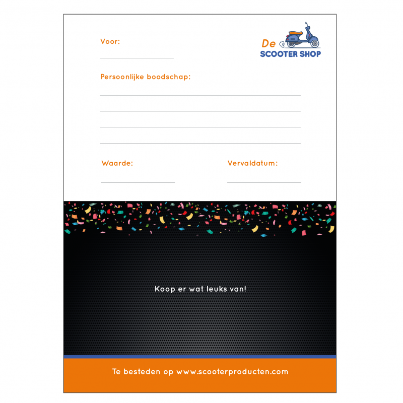 cadeaukaart verpakking voor de scooterliefhebber
