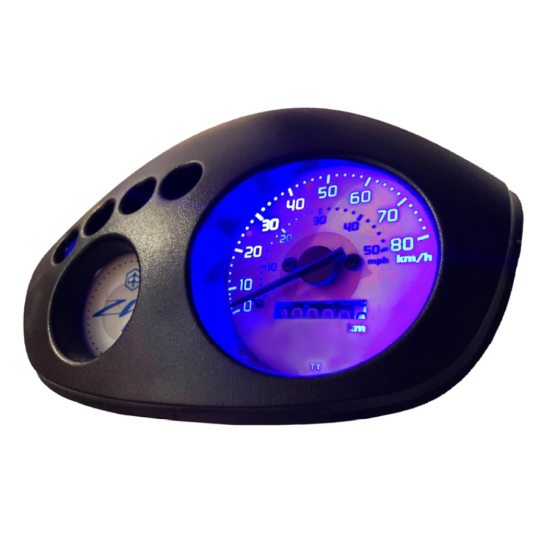blauwe dashboard verlichting piaggio zip