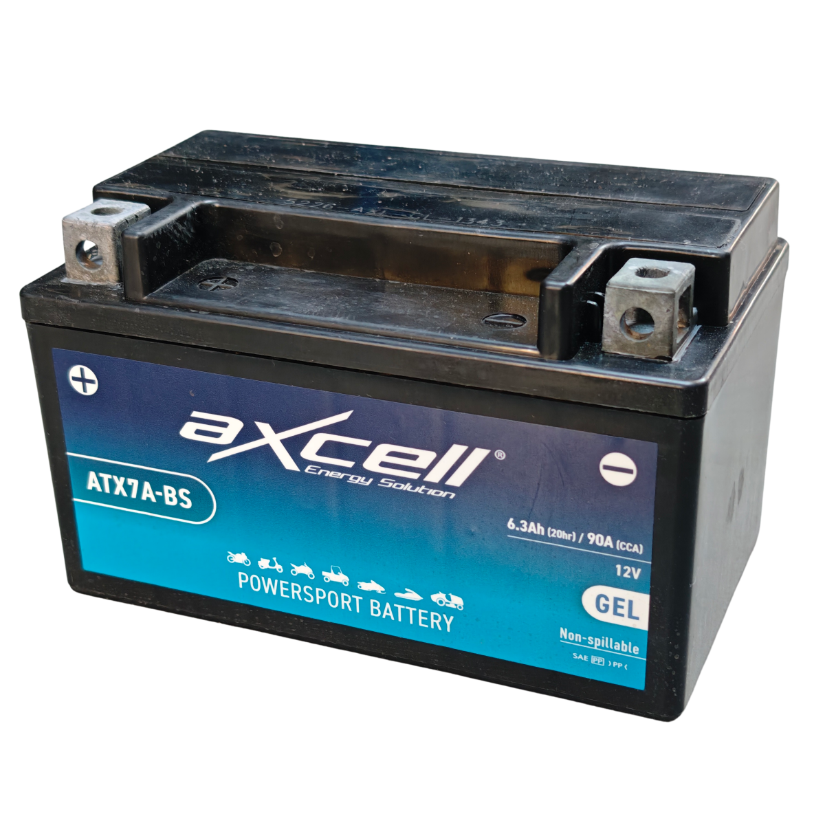 Gel accu YTX7A-BS Axcell voor China/GY6 scooters