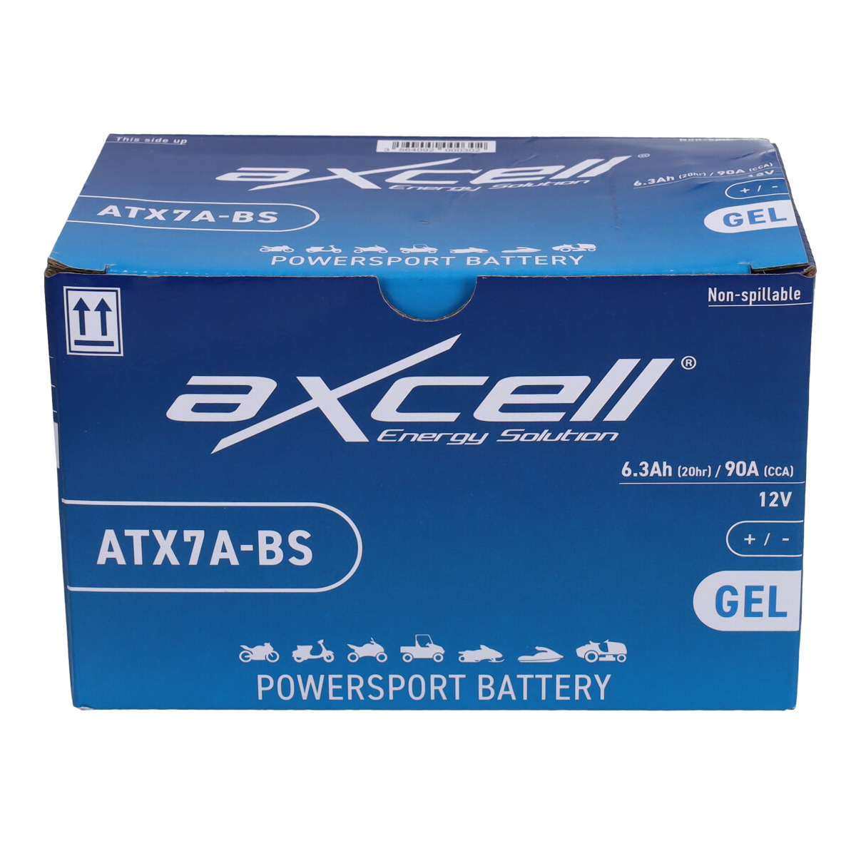 Gel accu YTX7A-BS Axcell voor China/GY6 scooters