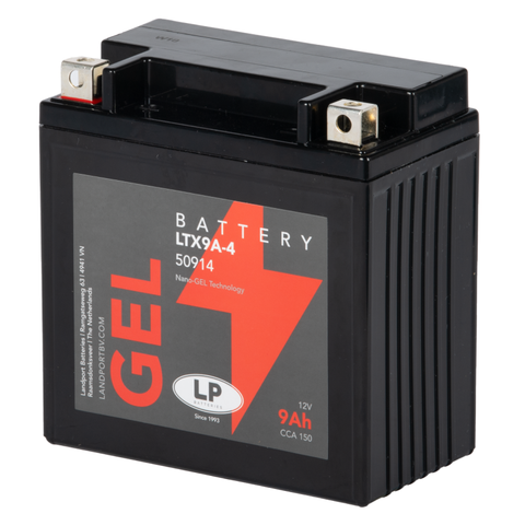 Gel battery YTX9A-BS Landport (YB9-B) including Vespa LX/S and Piaggio Fly/Liberty