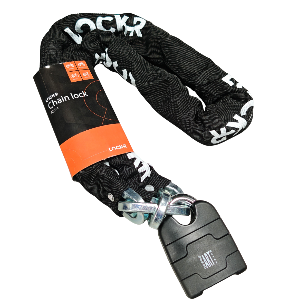 ART4 kettingslot 140CM (extra lang) Lock-R (voor motor, scooter en fatbike)