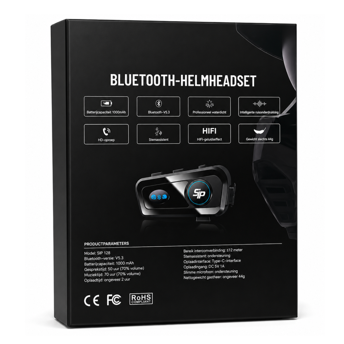 Helm headset SIP universeel op bluetooth