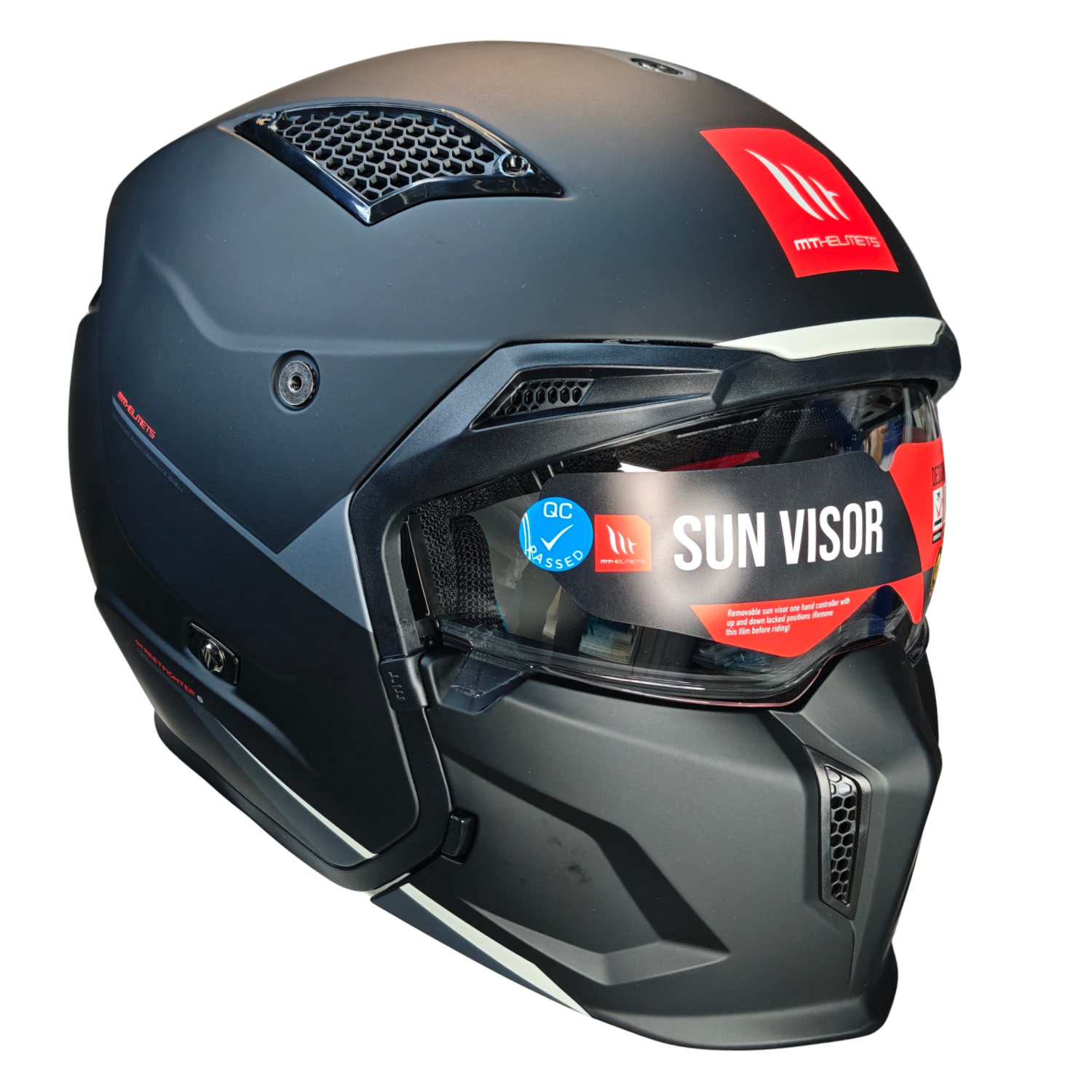 Helm MT Streetfighter S SV Stripe mat zwart