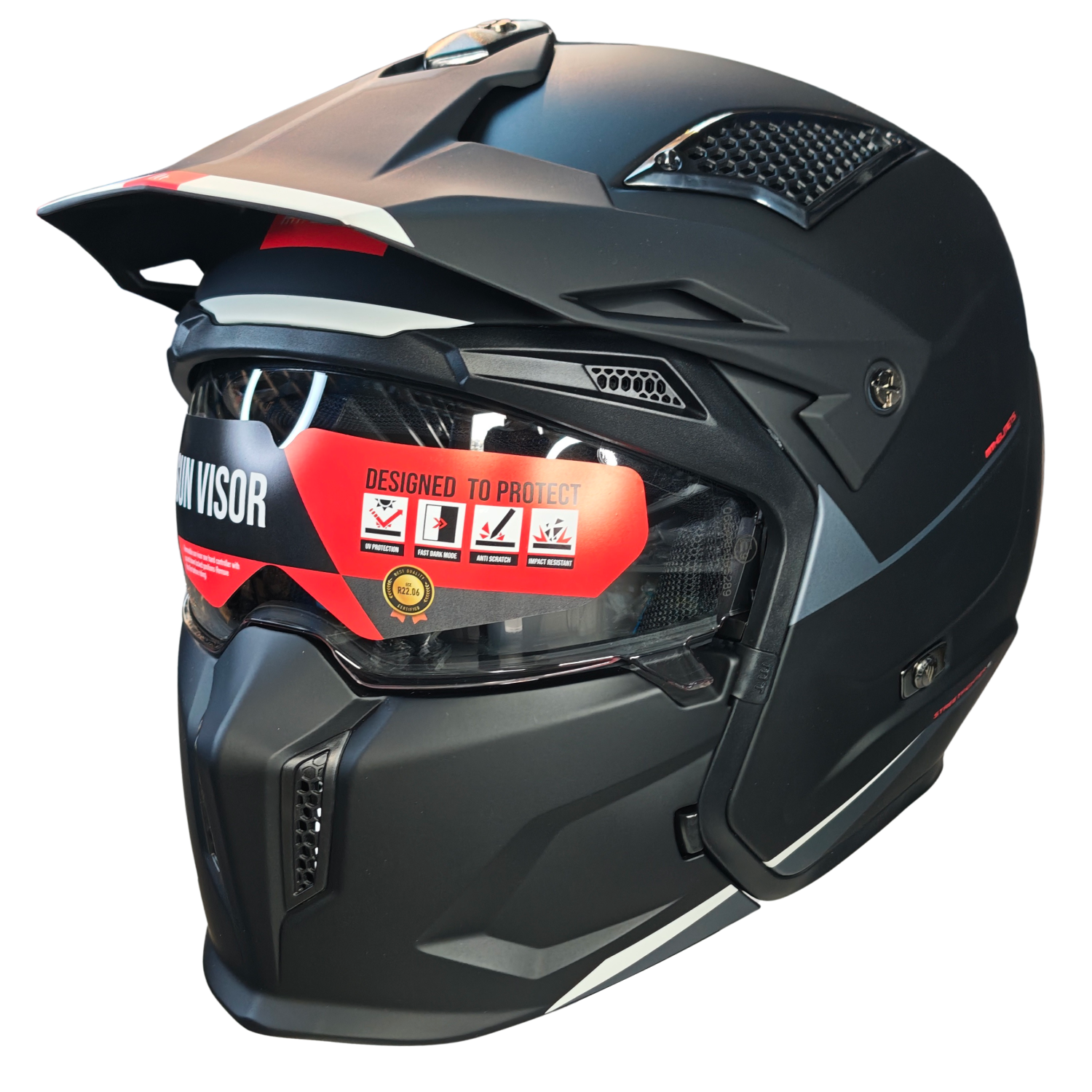 Helm MT Streetfighter S SV Stripe mat zwart