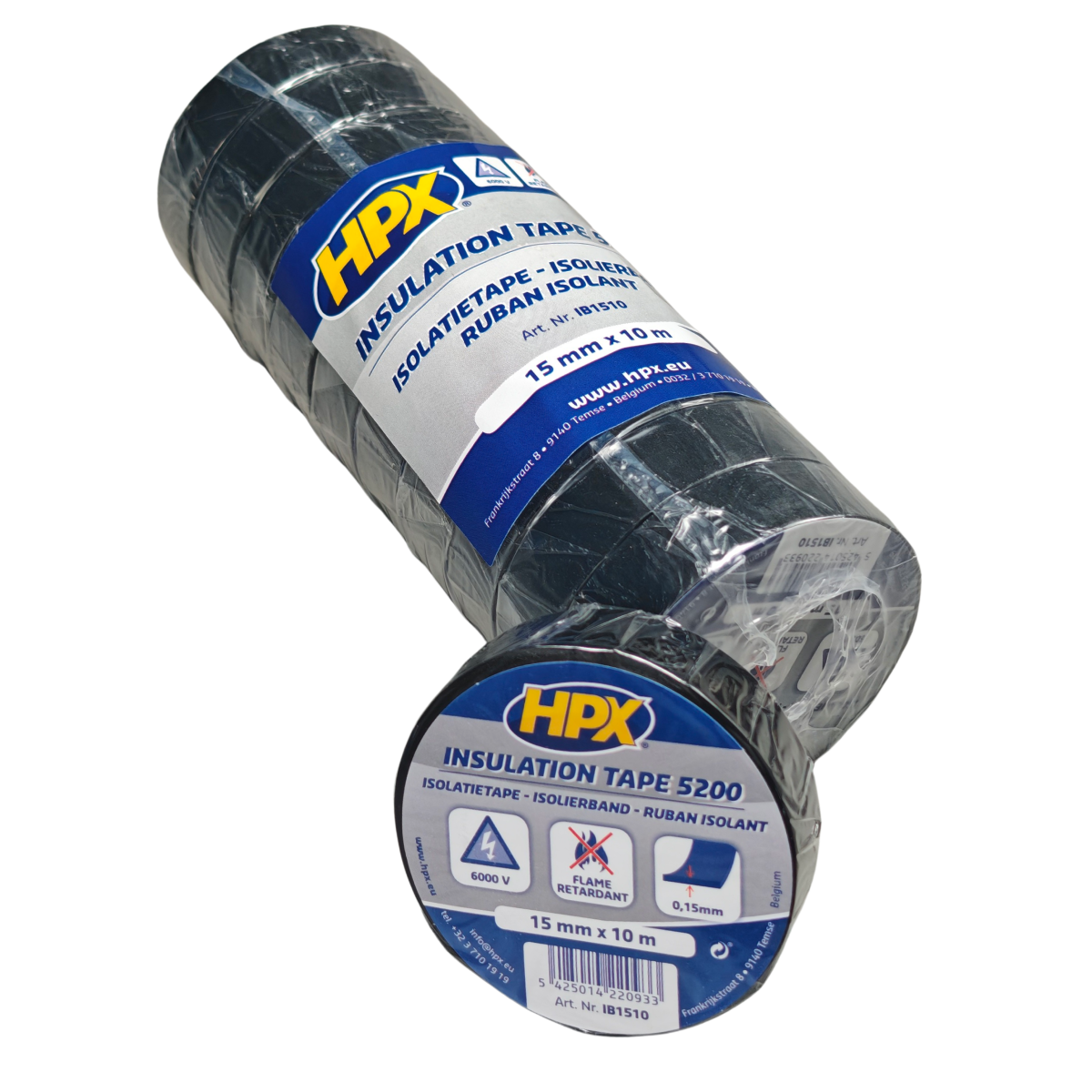 Insulation tape HPX black (15mm x 10m) A-grade