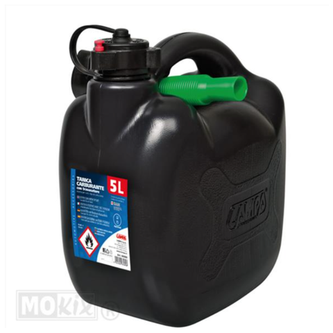 Jerrycan zwart met schenktuit (5 liter)