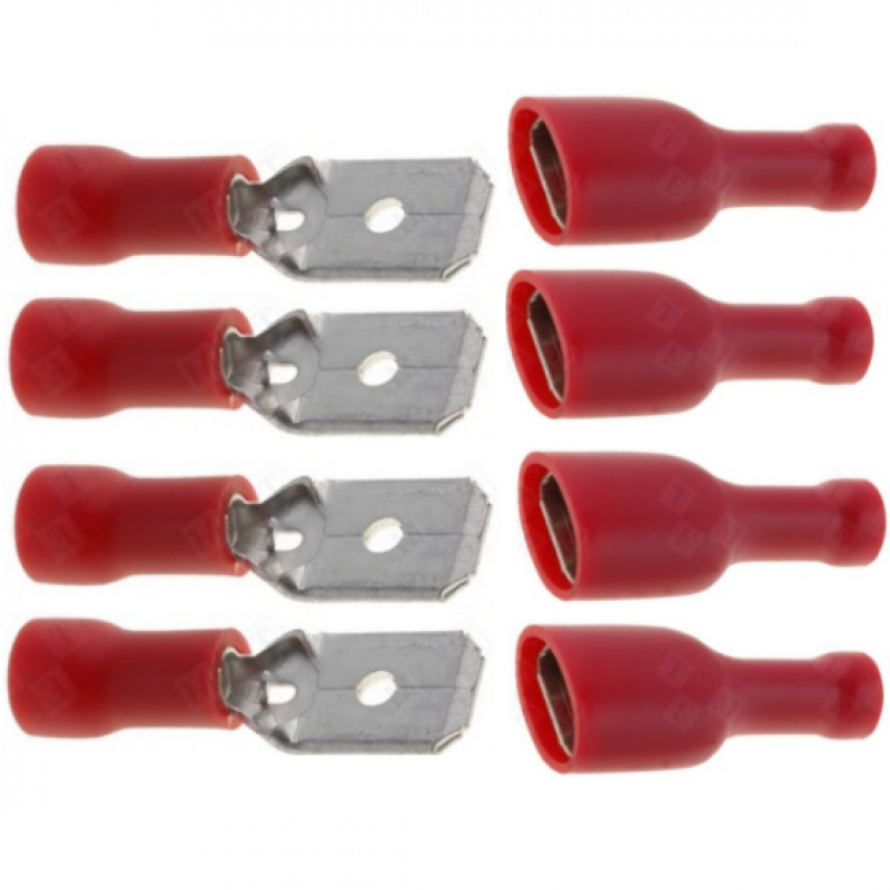 flachstecker kabelschuh für fahrradbeleuchtung Kabelschuhe flach Stecker/Buchse rot
