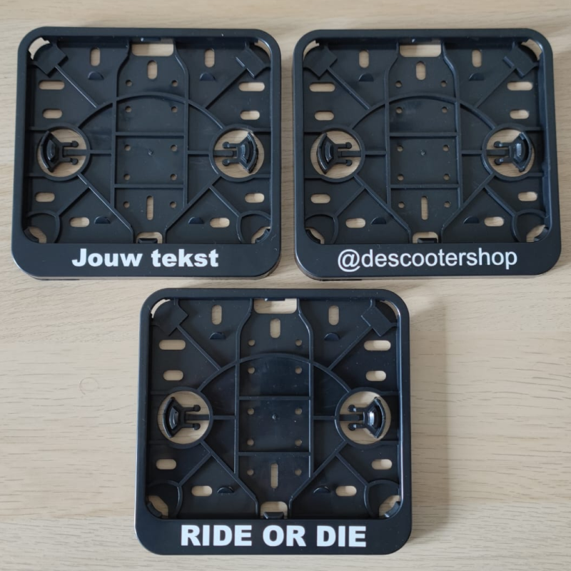 kentekenplaathouder bedrukt met eigen tekst 