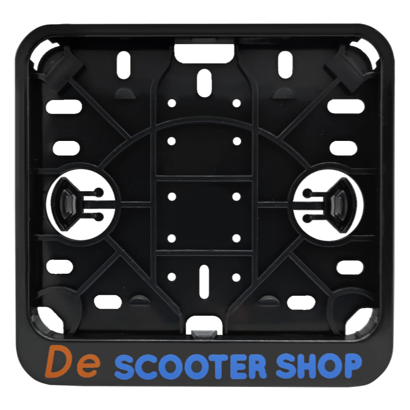 kentekenplaathouder bedrukt met de scooter shop reclame