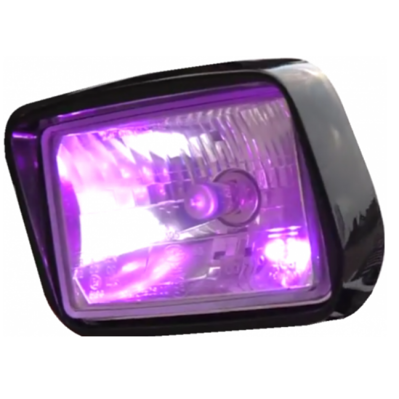 koplamp met roze kleur