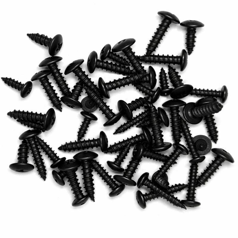 Zwarte schroevenset voor scooter kappen universeel 50 stuks