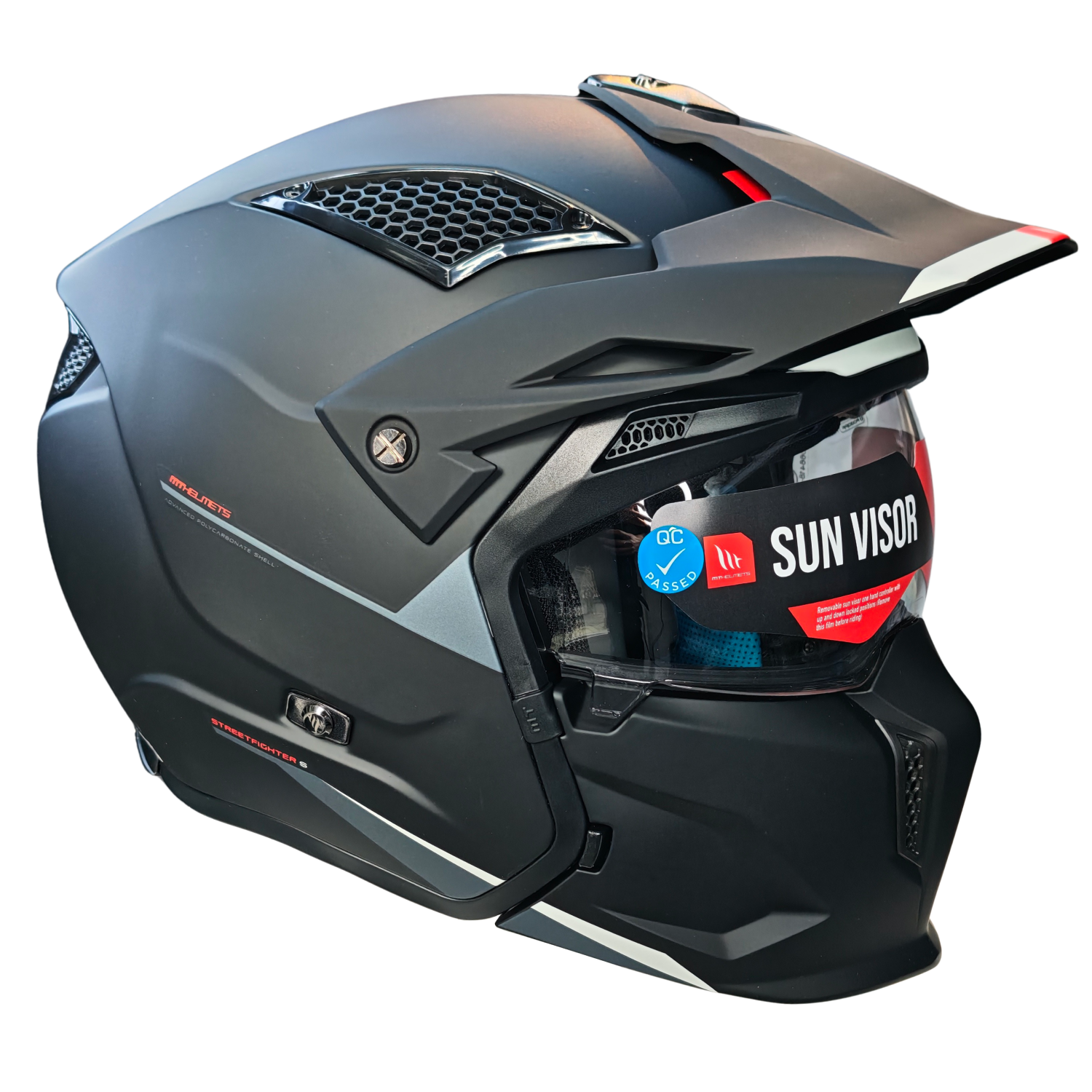 Helm MT Streetfighter S SV Stripe mat zwart