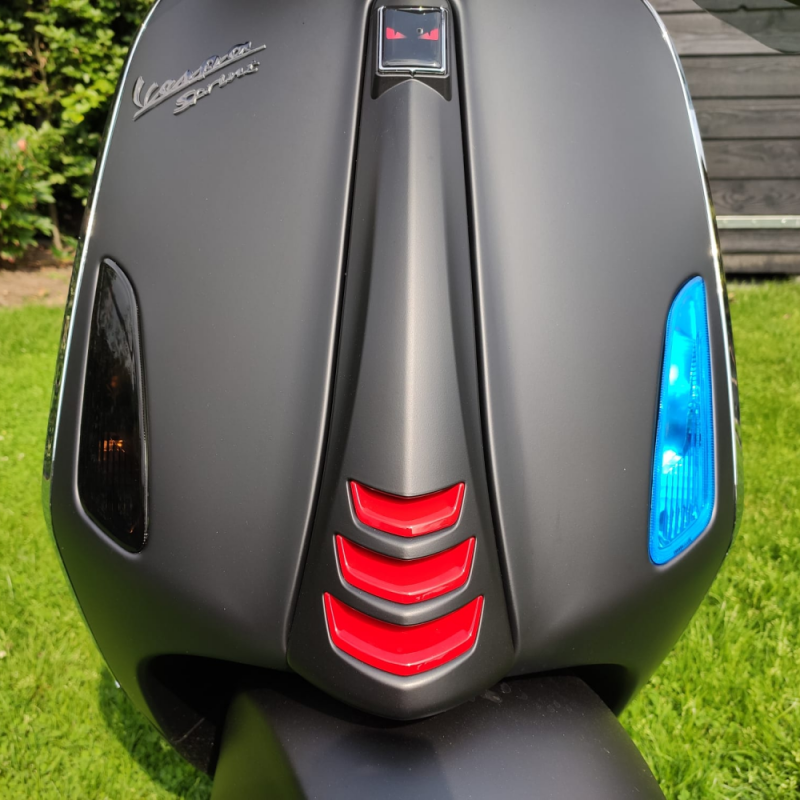 blauw smokefolie op knipperlicht