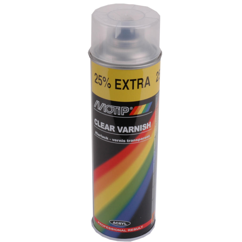 Spuitbus Motip 500ml blanke lak (clear varnish)