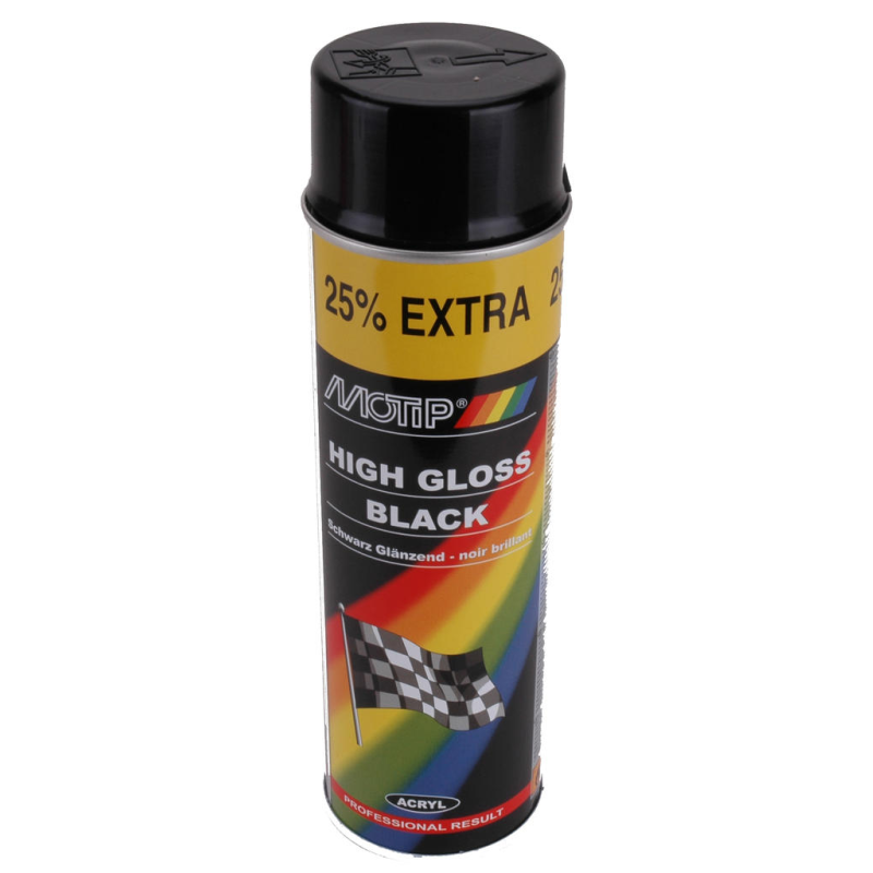 Spraydose Glanz/Matt Schwarz Motip 500ml