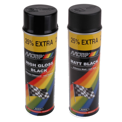 Spray can gloss/matt black Motip 500ml