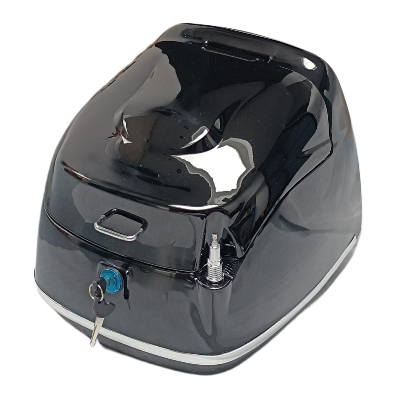 Topkoffer Grand Retro 26L glans zwart