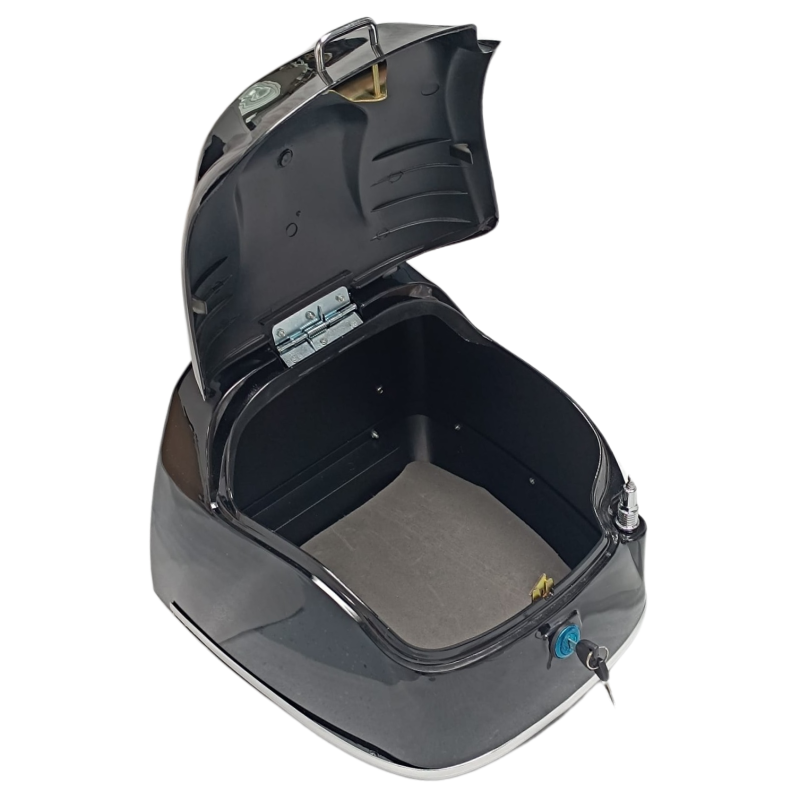 Topkoffer Grand Retro 26L glans zwart