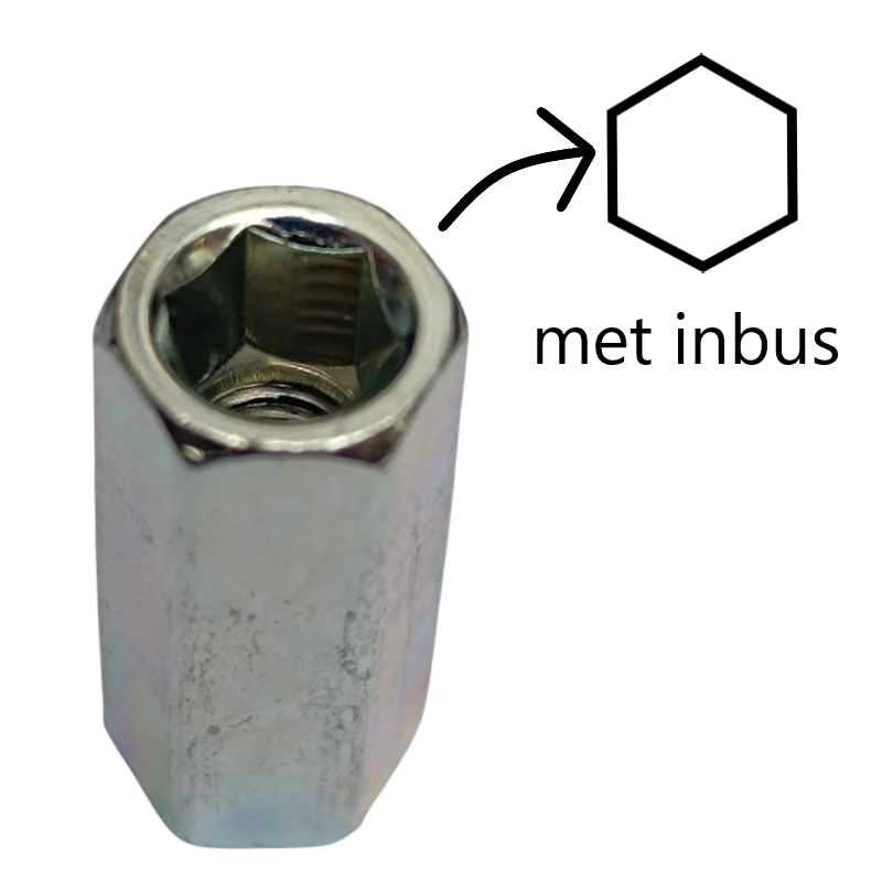 Uitlaat tapeindmoer M6x25 voor Vespa/Piaggio (2 stuks)