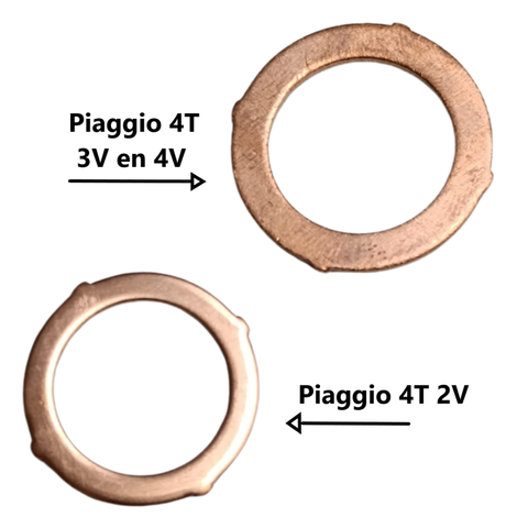 Auspuffdichtung Kupfer für Piaggio/Vespa 4T 3V und 4V