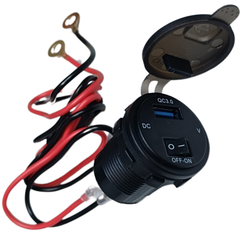 USB-Ladegerät + Voltmeter inkl. Befestigungsmaterial