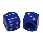 blauwe dobbelsteen ventieldopjes