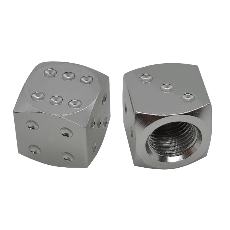 zilveren dobbelsteen ventieldopjes