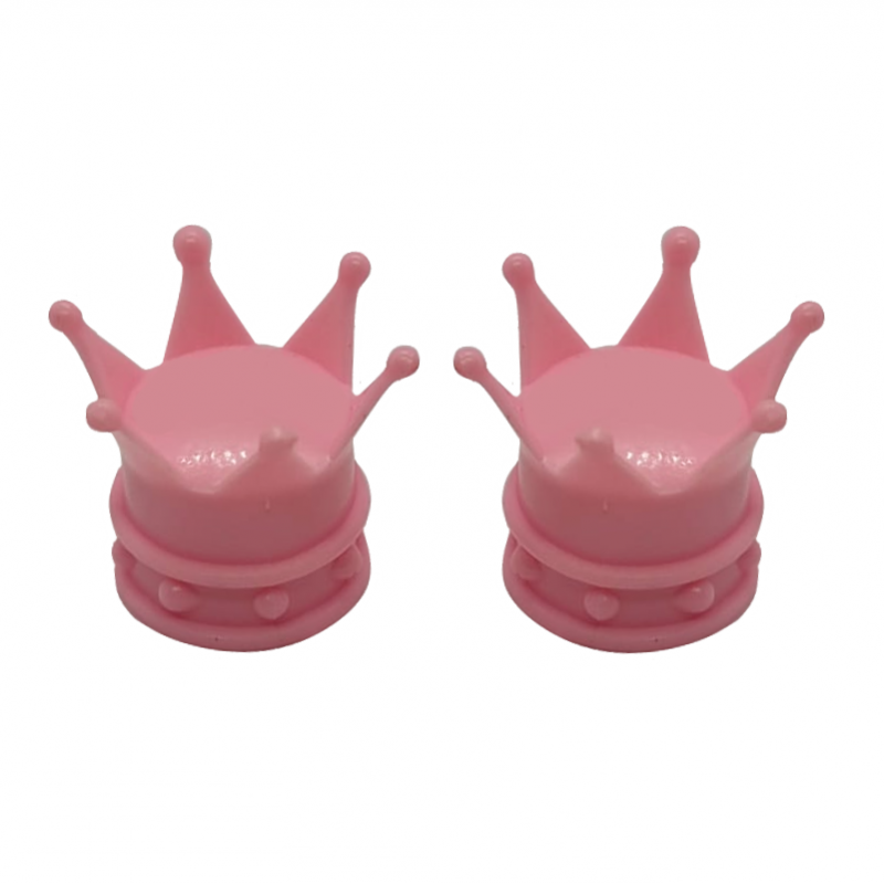 ventieldopjes in de vorm van een roze kroon