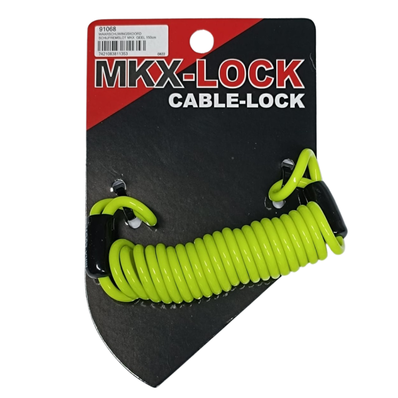 Waarschuwingskoord voor schijfremslot neon geel