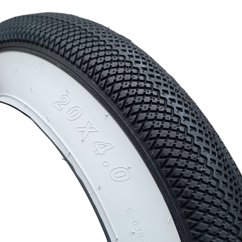 Whitewall outer tire 20x4 street for fatbike