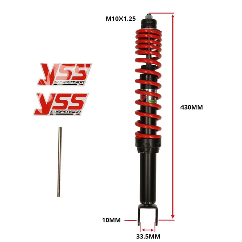 Achterschokbreker YSS rood voor Vespa Sprint/Primavera