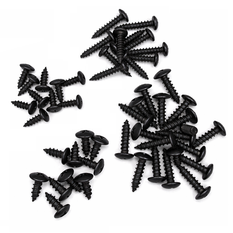 Zwarte schroevenset voor scooter kappen universeel 50 stuks